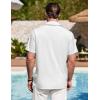 imageCOOFANDY Mens Cuban Guayabera Shirt Summer Beach Vacation Shirt Casual Short Sleeve Button Down Resort WearAwhite