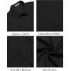 imageCOOFANDY Mens Cuban Guayabera Shirt Summer Beach Vacation Shirt Casual Short Sleeve Button Down Resort WearBlack