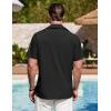 imageCOOFANDY Mens Cuban Guayabera Shirt Summer Beach Vacation Shirt Casual Short Sleeve Button Down Resort WearBlack