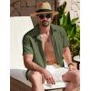 imageCOOFANDY Mens Cuban Guayabera Shirt Summer Beach Vacation Shirt Casual Short Sleeve Button Down Resort WearChive