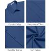 imageCOOFANDY Mens Cuban Guayabera Shirt Summer Beach Vacation Shirt Casual Short Sleeve Button Down Resort WearDark Blue
