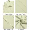 imageCOOFANDY Mens Cuban Guayabera Shirt Summer Beach Vacation Shirt Casual Short Sleeve Button Down Resort WearSea Foam