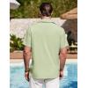 imageCOOFANDY Mens Cuban Guayabera Shirt Summer Beach Vacation Shirt Casual Short Sleeve Button Down Resort WearSea Foam