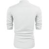 imageCOOFANDY Mens Cuban Guayabera Shirts Casual Long Sleeve Button Down Shirts Band Collar Linen Summer Beach ShirtsAwhite