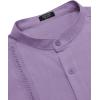 imageCOOFANDY Mens Cuban Guayabera Shirts Casual Long Sleeve Button Down Shirts Band Collar Linen Summer Beach ShirtsLavender