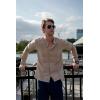 imageCOOFANDY Mens Cuban Guayabera Shirts Casual Long Sleeve Button Down Shirts Band Collar Linen Summer Beach ShirtsLight Tan