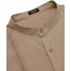 imageCOOFANDY Mens Cuban Guayabera Shirts Casual Long Sleeve Button Down Shirts Band Collar Linen Summer Beach ShirtsLight Tan