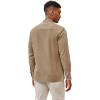imageCOOFANDY Mens Cuban Guayabera Shirts Casual Long Sleeve Button Down Shirts Band Collar Linen Summer Beach ShirtsLight Tan