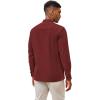 imageCOOFANDY Mens Cuban Guayabera Shirts Casual Long Sleeve Button Down Shirts Band Collar Linen Summer Beach ShirtsWine Red