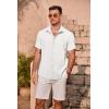 imageCOOFANDY Mens Cuban Guayabera Summer Beach Short Sleeve Casual Vacation Wedding ShirtAwhite