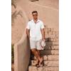 imageCOOFANDY Mens Cuban Guayabera Summer Beach Short Sleeve Casual Vacation Wedding ShirtAwhite