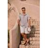 imageCOOFANDY Mens Cuban Guayabera Summer Beach Short Sleeve Casual Vacation Wedding ShirtBeige