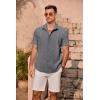 imageCOOFANDY Mens Cuban Guayabera Summer Beach Short Sleeve Casual Vacation Wedding ShirtDark Gray