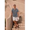 imageCOOFANDY Mens Cuban Guayabera Summer Beach Short Sleeve Casual Vacation Wedding ShirtDark Gray