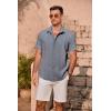 imageCOOFANDY Mens Cuban Guayabera Summer Beach Short Sleeve Casual Vacation Wedding ShirtNavy Blue