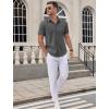 imageCOOFANDY Mens Dress Shirts Short Sleeve Business Casual Shirts Regular Fit Casual Button Down Untucked ShirtsDark Gray