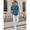 imageCOOFANDY Mens Dress Shirts Short Sleeve Business Casual Shirts Regular Fit Casual Button Down Untucked ShirtsGray Blue