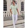 imageCOOFANDY Mens Dress Shirts Short Sleeve Business Casual Shirts Regular Fit Casual Button Down Untucked ShirtsLight Green