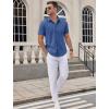 imageCOOFANDY Mens Dress Shirts Short Sleeve Business Casual Shirts Regular Fit Casual Button Down Untucked ShirtsNavy Blue
