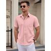 imageCOOFANDY Mens Dress Shirts Short Sleeve Business Casual Shirts Regular Fit Casual Button Down Untucked ShirtsPink