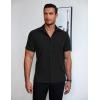 imageCOOFANDY Mens Dress Shirts Short Sleeve Lightweight Wrinkle Free Untucked Button Down ShirtBlack