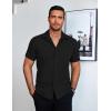 imageCOOFANDY Mens Dress Shirts Short Sleeve Lightweight Wrinkle Free Untucked Button Down ShirtBlack
