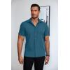 imageCOOFANDY Mens Dress Shirts Short Sleeve Lightweight Wrinkle Free Untucked Button Down ShirtDark Blue