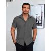 imageCOOFANDY Mens Dress Shirts Short Sleeve Lightweight Wrinkle Free Untucked Button Down ShirtDark Grey