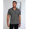 imageCOOFANDY Mens Dress Shirts Short Sleeve Lightweight Wrinkle Free Untucked Button Down ShirtDark Grey