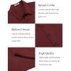 imageCOOFANDY Mens Dress Shirts Short Sleeve Lightweight Wrinkle Free Untucked Button Down ShirtDark Red