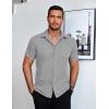 imageCOOFANDY Mens Dress Shirts Short Sleeve Lightweight Wrinkle Free Untucked Button Down ShirtLight Grey