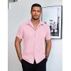 imageCOOFANDY Mens Dress Shirts Short Sleeve Lightweight Wrinkle Free Untucked Button Down ShirtLight Pink