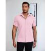 imageCOOFANDY Mens Dress Shirts Short Sleeve Lightweight Wrinkle Free Untucked Button Down ShirtLight Pink