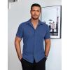 imageCOOFANDY Mens Dress Shirts Short Sleeve Lightweight Wrinkle Free Untucked Button Down ShirtNavy