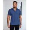 imageCOOFANDY Mens Dress Shirts Short Sleeve Lightweight Wrinkle Free Untucked Button Down ShirtNavy