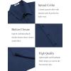 imageCOOFANDY Mens Dress Shirts Short Sleeve Lightweight Wrinkle Free Untucked Button Down ShirtNavy Blue