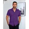 imageCOOFANDY Mens Dress Shirts Short Sleeve Lightweight Wrinkle Free Untucked Button Down ShirtPurple