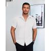 imageCOOFANDY Mens Dress Shirts Short Sleeve Lightweight Wrinkle Free Untucked Button Down ShirtWhite
