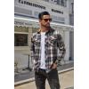 imageCOOFANDY Mens Fall Plaid Button Down Shirt Long Sleeve Casual Cowboy Work Shirts Lightweight Flannel Shirts Two PocketPlaidbrown White Plaid