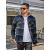 imageCOOFANDY Mens Fall Plaid Button Down Shirt Long Sleeve Casual Cowboy Work Shirts Lightweight Flannel Shirts Two PocketPlaidgreen Blue Plaid