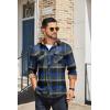 imageCOOFANDY Mens Fall Plaid Button Down Shirt Long Sleeve Casual Cowboy Work Shirts Lightweight Flannel Shirts Two PocketPlaidgreen Blue Plaid