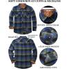 imageCOOFANDY Mens Fall Plaid Button Down Shirt Long Sleeve Casual Cowboy Work Shirts Lightweight Flannel Shirts Two PocketPlaidgreen Blue Plaid