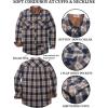 imageCOOFANDY Mens Fall Plaid Button Down Shirt Long Sleeve Casual Cowboy Work Shirts Lightweight Flannel Shirts Two PocketPlaidnavy Khaki Plaid