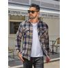imageCOOFANDY Mens Fall Plaid Button Down Shirt Long Sleeve Casual Cowboy Work Shirts Lightweight Flannel Shirts Two PocketPlaidnavy Khaki Plaid