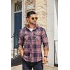 imageCOOFANDY Mens Fall Plaid Button Down Shirt Long Sleeve Casual Cowboy Work Shirts Lightweight Flannel Shirts Two PocketPlaidred Navy White
