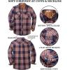 imageCOOFANDY Mens Fall Plaid Button Down Shirt Long Sleeve Casual Cowboy Work Shirts Lightweight Flannel Shirts Two PocketPlaidred Navy White
