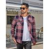 imageCOOFANDY Mens Fall Plaid Button Down Shirt Long Sleeve Casual Cowboy Work Shirts Lightweight Flannel Shirts Two PocketPlaidred Navy White