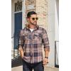 imageCOOFANDY Mens Fall Plaid Button Down Shirt Long Sleeve Casual Cowboy Work Shirts Lightweight Flannel Shirts Two PocketPlaidvibrant Orange