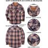 imageCOOFANDY Mens Fall Plaid Button Down Shirt Long Sleeve Casual Cowboy Work Shirts Lightweight Flannel Shirts Two PocketPlaidvibrant Orange
