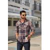 imageCOOFANDY Mens Fall Plaid Button Down Shirt Long Sleeve Casual Cowboy Work Shirts Lightweight Flannel Shirts Two PocketPlaidvibrant Orange